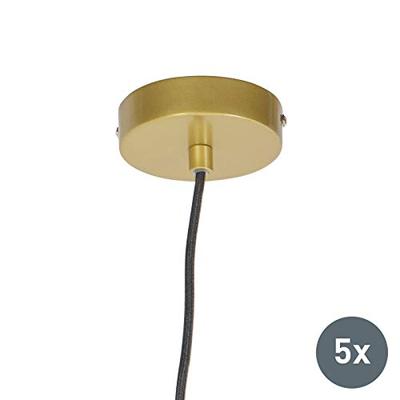 QAZQA Set van 5 design hanglampen goud - Wires QAZQA Set van 5 design hanglampen goud - Wires