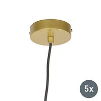 QAZQA Set van 5 design hanglampen goud - Wires - thumbnail