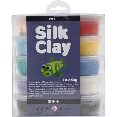 Silk Clay - basiskleuren, 10x40gr. - thumbnail