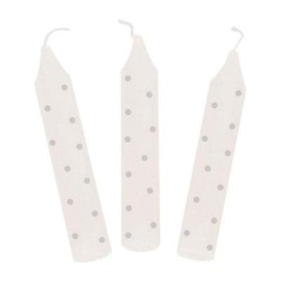 Goki verjaardagskaarsen met grijze stippen, 10st.