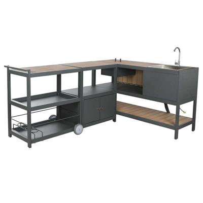 Keukenmeubilair Home ESPRIT Grijs Natuurlijk 236 x 50 x 91 cm