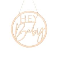 Houten Hanger Geboorte &apos;&apos;Hey Baby&apos;&apos; - thumbnail