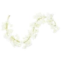 VidaXL Kerstslingers met bloemen 6 st 180 cm wit - thumbnail