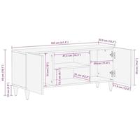 Tv-meubel 105x33,5x46 cm massief mangohout - thumbnail