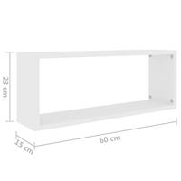 Wandschappen kubus 6 st 60x15x23 cm spaanplaat wit - thumbnail