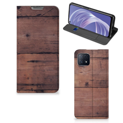 OPPO A73 5G Book | Wallet Case | Old Wood