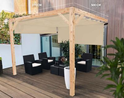 Complete Nesling pergola Wall 1 gebroken wit - 370 x 500 cm
