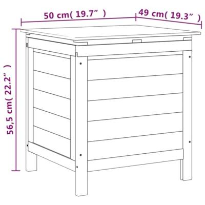 Tuinbox 50x49x56,5 cm massief vurenhout antracietkleurig - thumbnail