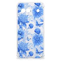 Case voor Google Pixel 8A Flowers Blue - thumbnail