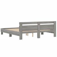 Bedframe met hoofdeinde bewerkt hout grijs sonoma 180x200 cm - thumbnail
