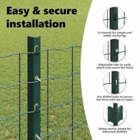 VidaXL Hek met paal groen 1,2 x 10 m staal en pvc - thumbnail