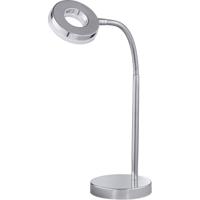 LED Bureaulamp - Tafelverlichting - Trion Renny - 4W - Warm Wit 3000K - Rond - Glans Chroom - Aluminium - thumbnail