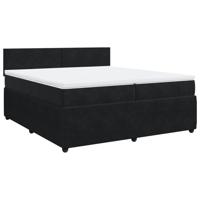 Boxspring met matras fluweel zwart 140x190 cm - thumbnail