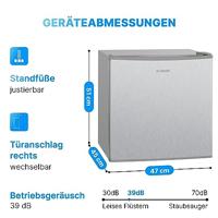 Bomann GB341.1 Vrieskast Energielabel: E (A - G) 31 l Staand apparaat Inox - thumbnail