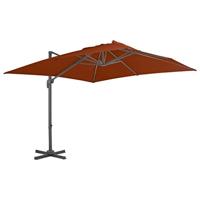 Zweefparasol met aluminium paal 300x300 cm terracottakleurig - thumbnail