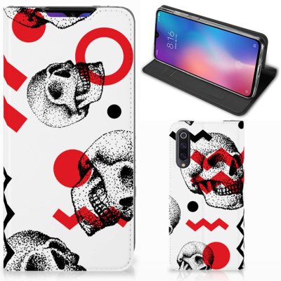 Mobiel BookCase Xiaomi Mi 9 Skull Red Mobiel BookCase Xiaomi Mi 9 Skull Red