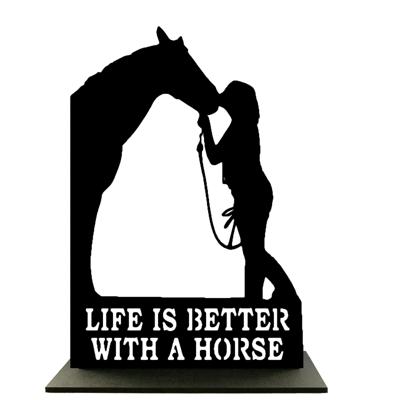 Houten Standaard - Vrouw met Paard - Pillow Buddies