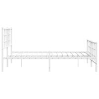 Bedframe met hoofd- en voeteneinde metaal wit 140x190 cm - thumbnail
