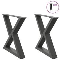 Salontafelpoten 2 st 50x(42-43,3) cm staal antraciet - thumbnail