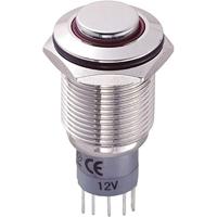 TRU COMPONENTS 701847 LAS2GQH-11ZE/R/12V/N/P Vandalismebestendige drukschakelaar 250 V/AC 3 A 1x aan/aan Continu Rood 1 stuk(s) - thumbnail