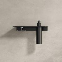 Planchet met zeepdispenser en handdoekhaak Geesa Leev 28 cm Zwart Chroom Geesa - thumbnail