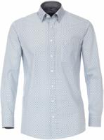 Casa Moda Heren Overhemd Blauw Poplin Kleuren Print Comfort Fit - thumbnail