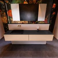 Badkamermeubelset Mondiaz Erin 200 cm met 2 Lades met RIDGE Wastafel Links Urban Zonder Kraangaten Greeploos Mat Rosee - thumbnail