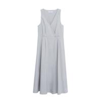 Mango jurk met plooien grijs - thumbnail
