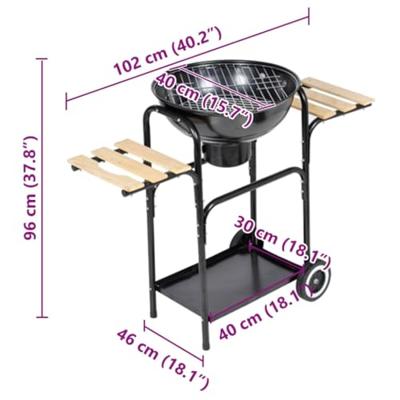 VidaXL Kolenbarbecue louisiana ø44 cm