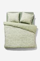HEMA Dekbedovertrek Zacht Katoen 200x200/220 Zwammen (groen) - thumbnail