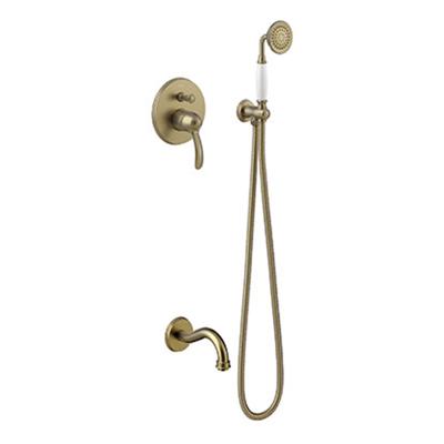 Badmengkraan Tres Clasic Inbouw Set Incl. Handdouche Verouderd Messing Badmengkraan Tres Clasic Inbouw Set Incl. Handdouche Verouderd Messing