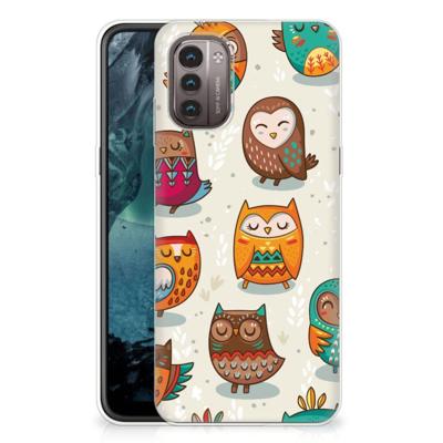 Nokia G21 | G11 | TPU Hoesje | Vrolijke Uilen Nokia G21 | G11 | TPU Hoesje | Vrolijke Uilen