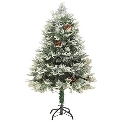VidaXL Kerstboom met led en dennenappels 120 cm pvc en pe groen
