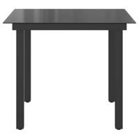 Tuintafel 80x80x74 cm aluminium en glas zwart - thumbnail