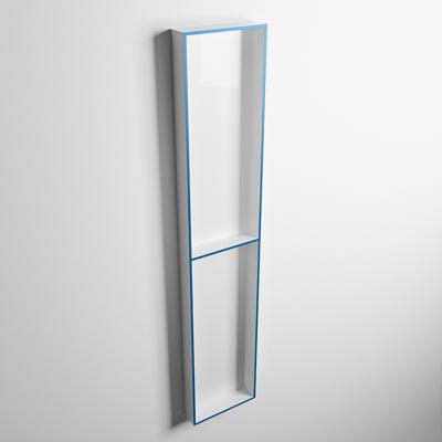 MONDIAZ EASY Nis 89,5x29,5cm in solid surface kleur Jeans | Talc. 2 vakken geschikt voor in- of opbouw