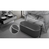 Ligbad Vrijstaand Ideavit Archtec Rock 170x75x60 cm Cement Grijs - thumbnail