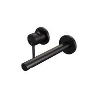 Brauer Black Carving Inbouw Wastafelmengkraan met Rechte Uitloop en Rozetten Model A2 Mat Zwart - thumbnail