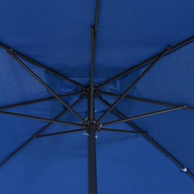 VidaXL Tuinparasol azurblauw 295 x 295 x 245 cm polyester en staal VidaXL Tuinparasol azurblauw 295 x 295 x 245 cm polyester en staal