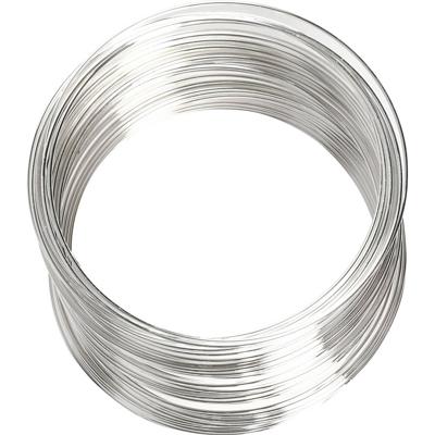 Creativ Company Memory wire, d 6 cm, dikte 0,8 mm, ca. 11,5 m, verzilverd, 1 stuk