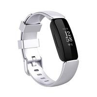 By Qubix - Compatible met Fitbit Inspire 2 & Ace 3 - Sportbandje met gesp - Maat: Small - Zilver - Compatible fitbit bandje - thumbnail