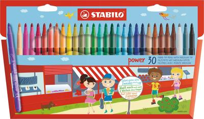 STABILO power viltstift, etui van 30 stuks, assorti STABILO power viltstift, etui van 30 stuks, assorti