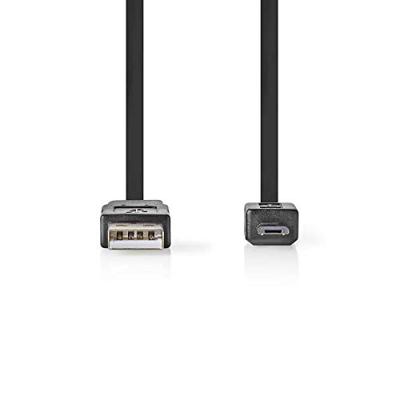 Platte USB 2.0-Kabel | A Male - Micro-B Male | 1,0 m | Zwart