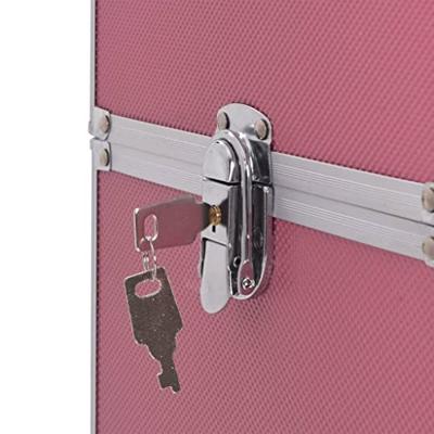 VidaXL Make-up trolley aluminium roze