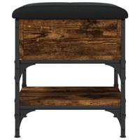 Schoenenbank 42x42x45 cm bewerkt hout gerookt eikenkleurig - thumbnail