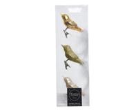 3 Glazen vogels op clip gouden mix KSD Decoris - Decoris - thumbnail