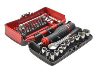 Facom compacte 1/4'' doppenset 12 kant met ratel met stofdichte kop - RL.NANO112