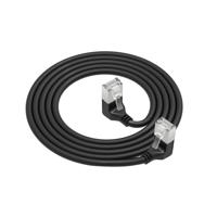 ACT Zwarte 1.5 meter U/FTP CAT6A LSZH Slimline patchkabel met RJ45 connectoren 90° haaks beneden na - thumbnail