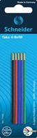 Schneider balpenvulling Take 4, geassorteerde kleuren, etui van 5 stuks - thumbnail