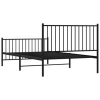 Bedframe met hoofd- en voeteneinde metaal zwart 107x203 cm - thumbnail