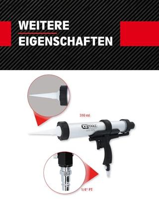 Perslucht-patroonpistool 310 ml. KS Tools 515.1975